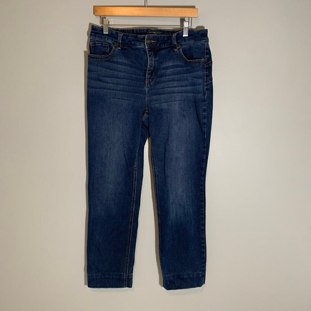 Chico's So Lifting So Slimming Jeans Women 1.5 Short 10 Short Blue Dark‎ Wash
